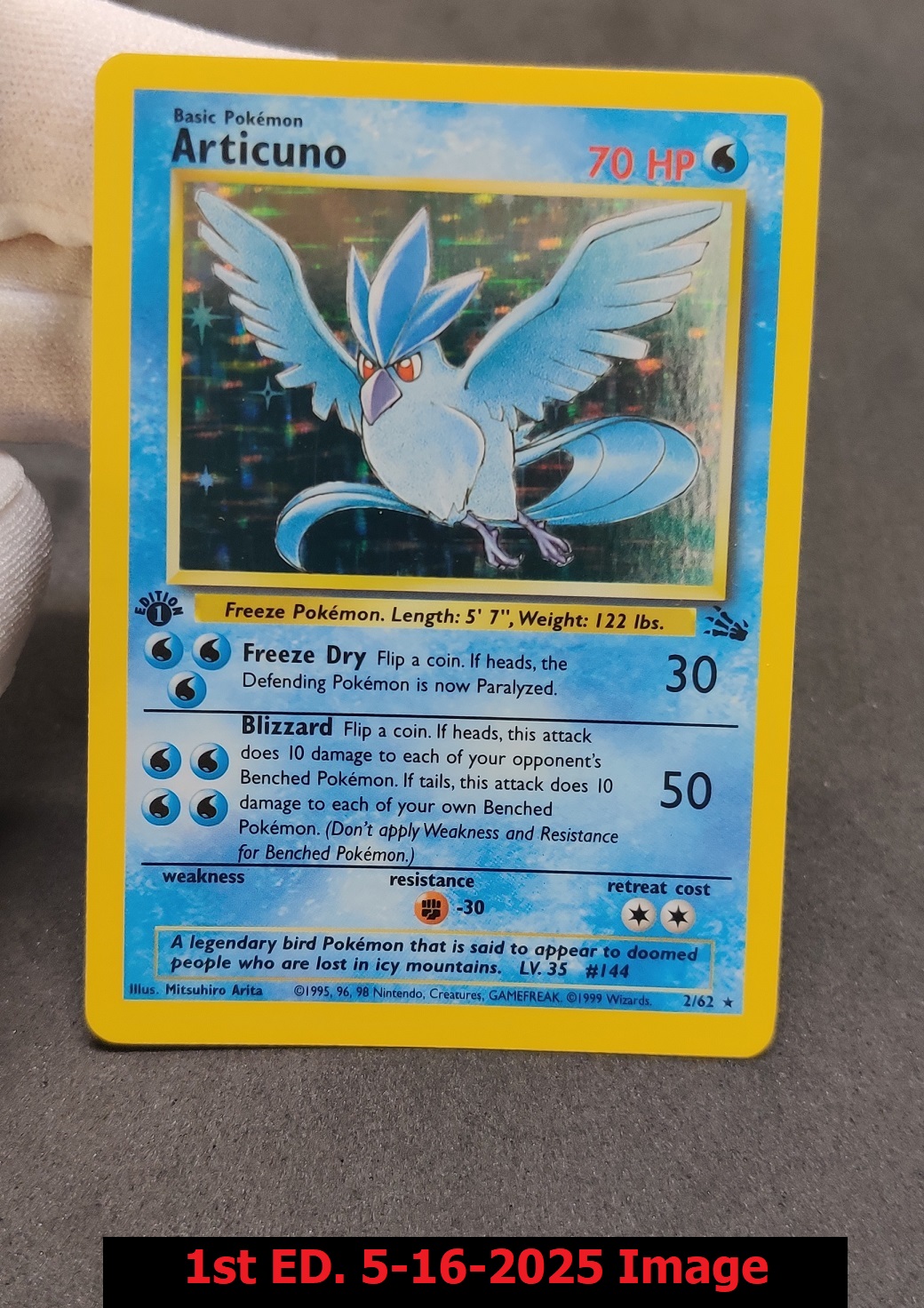 Articuno - 2/62 - Holo Rare - 1st Edition